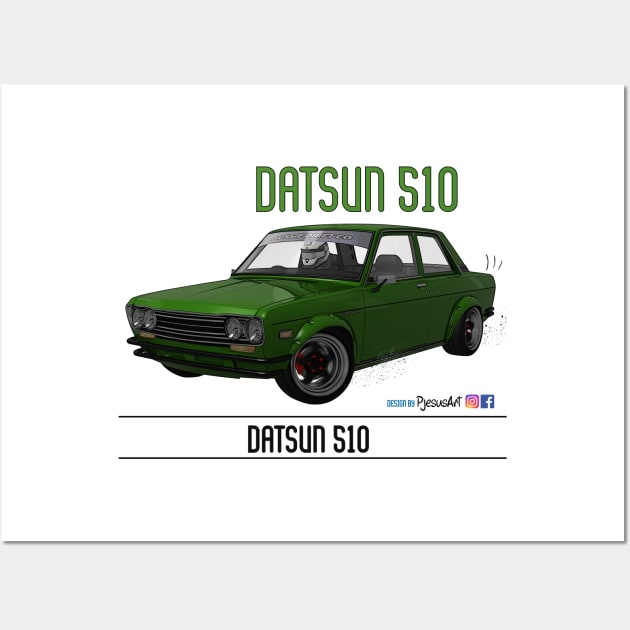 Datsun 510 Green Wall Art by PjesusArt